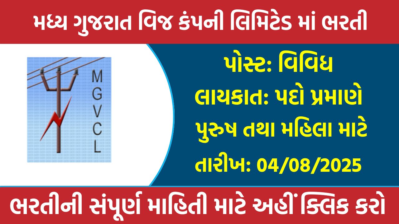 MGVCL Recruitment 2025 