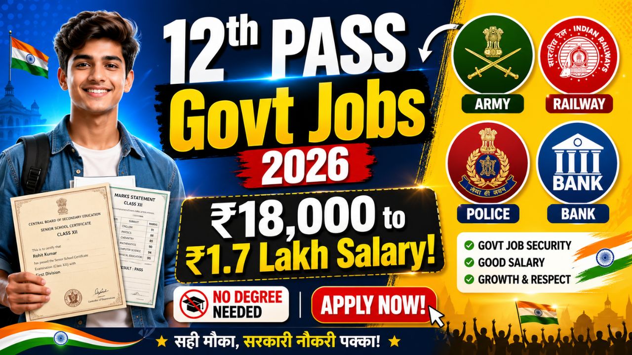 Government Jobs After 12th Pass 2026